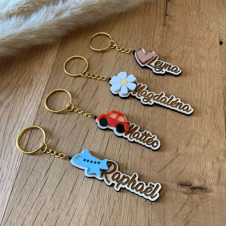 Porte-Clé Personnalisé - Lot de 4